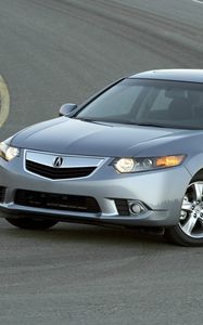 Preview wallpaper acura, tsx, 2010, gray metallic, front view, style, cars, asphalt