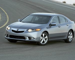 Preview wallpaper acura, tsx, 2010, gray metallic, front view, style, cars, asphalt