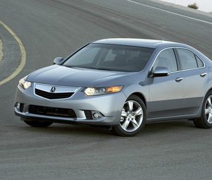 Preview wallpaper acura, tsx, 2010, gray metallic, front view, style, cars, asphalt