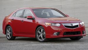 Preview wallpaper acura, tsx, 2011, red, side view, style, cars, walls, asphalt