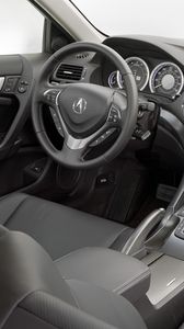 Preview wallpaper acura, tsx, salon, interior, steering wheel, speedometer