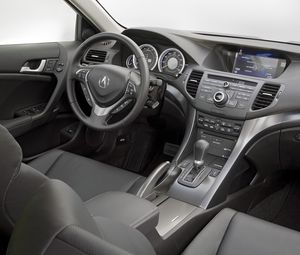 Preview wallpaper acura, tsx, salon, interior, steering wheel, speedometer