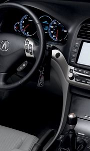 Preview wallpaper acura, tsx, salon, interior, steering wheel, speedometer