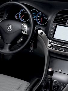 Preview wallpaper acura, tsx, salon, interior, steering wheel, speedometer