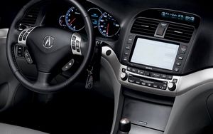 Preview wallpaper acura, tsx, salon, interior, steering wheel, speedometer