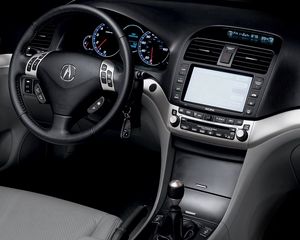 Preview wallpaper acura, tsx, salon, interior, steering wheel, speedometer