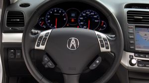 Preview wallpaper acura, tsx, salon, interior, steering wheel, speedometer