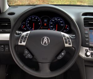 Preview wallpaper acura, tsx, salon, interior, steering wheel, speedometer