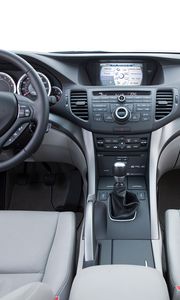 Preview wallpaper acura, tsx, salon, interior, steering wheel, speedometer