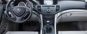 Preview wallpaper acura, tsx, salon, interior, steering wheel, speedometer