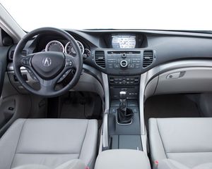 Preview wallpaper acura, tsx, salon, interior, steering wheel, speedometer