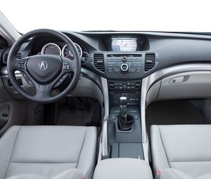 Preview wallpaper acura, tsx, salon, interior, steering wheel, speedometer