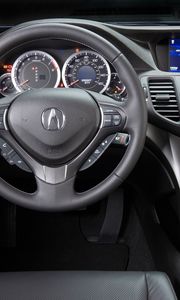 Preview wallpaper acura, tsx, salon, interior, steering wheel, speedometer