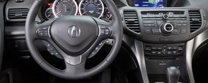 Preview wallpaper acura, tsx, salon, interior, steering wheel, speedometer