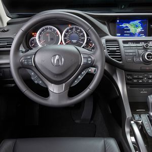 Preview wallpaper acura, tsx, salon, interior, steering wheel, speedometer