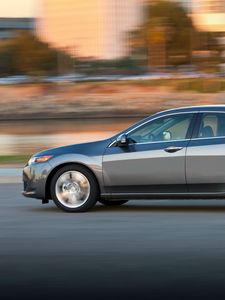 Preview wallpaper acura, tsx, v6, 2009, metallic gray, side view, style, cars, speed, home, city