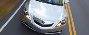 Preview wallpaper acura, zdx, 2009, metallic silver, top view, style, cars, speed, grass, asphalt