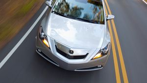 Preview wallpaper acura, zdx, 2009, metallic silver, top view, style, cars, speed, grass, asphalt