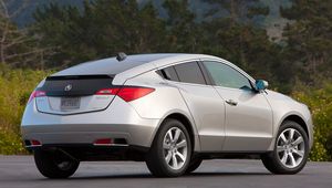 Preview wallpaper acura, zdx, 2009, silver metallic, side view, style, cars, wood, grass, asphalt