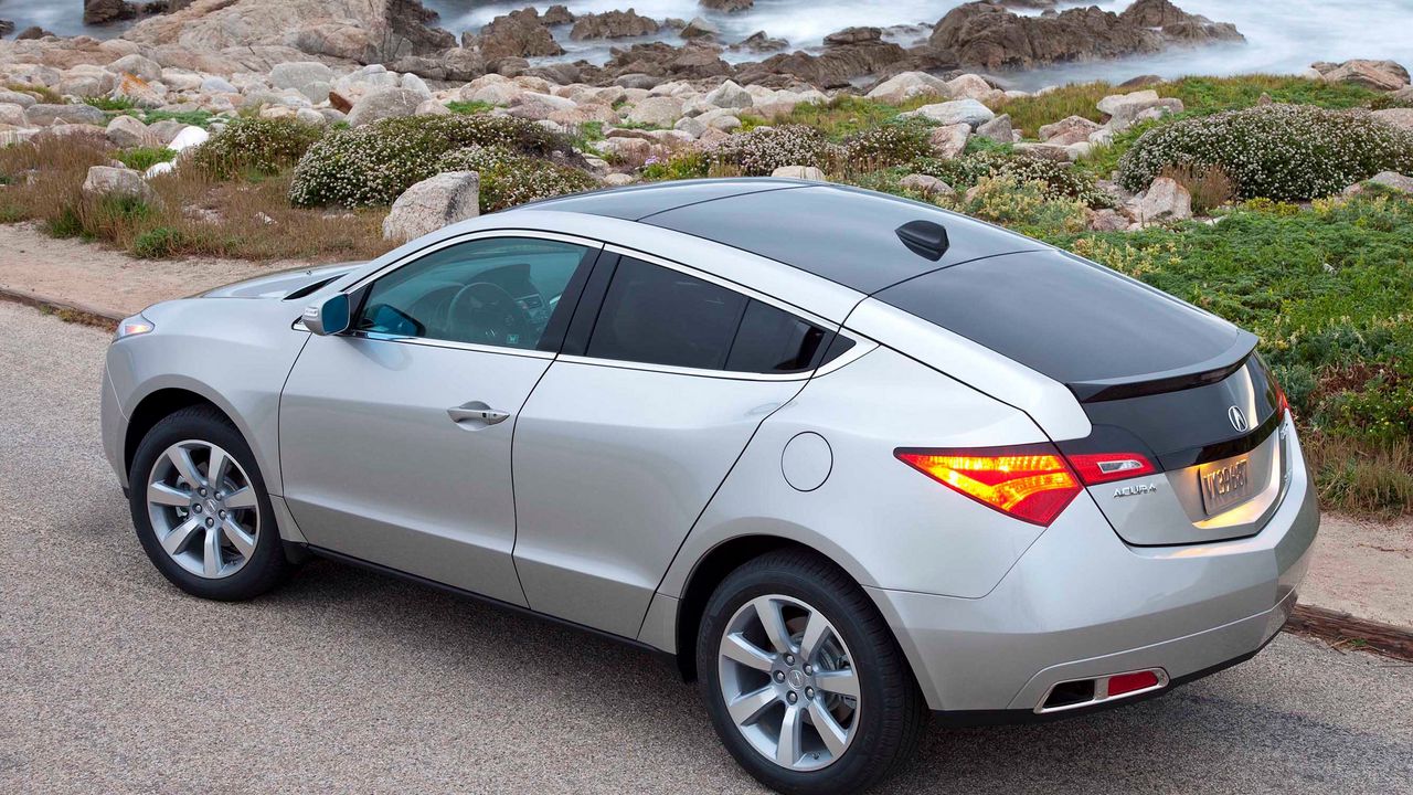 Wallpaper acura, zdx, 2009, metallic silver, top view, style, cars, nature, sea, grass, asphalt