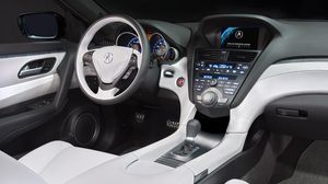 Preview wallpaper acura, zdx, 2009, concept car, salon, interior, steering wheel, speedometer