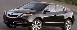 Preview wallpaper acura, zdx, 2009, black, side view, style, cars, trees, asphalt