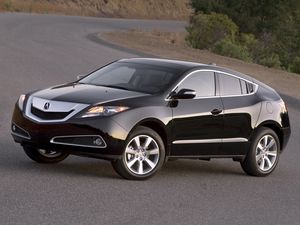 Preview wallpaper acura, zdx, 2009, black, side view, style, cars, trees, asphalt