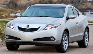 Preview wallpaper acura, zdx, 2009, silver metallic, front view, style, cars, rocks, sea, nature
