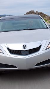 Preview wallpaper acura, zdx, 2009, silver metallic, front view, style, cars, speed, road, sky, grass