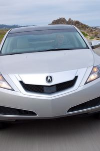 Preview wallpaper acura, zdx, 2009, silver metallic, front view, style, cars, speed, road, sky, grass
