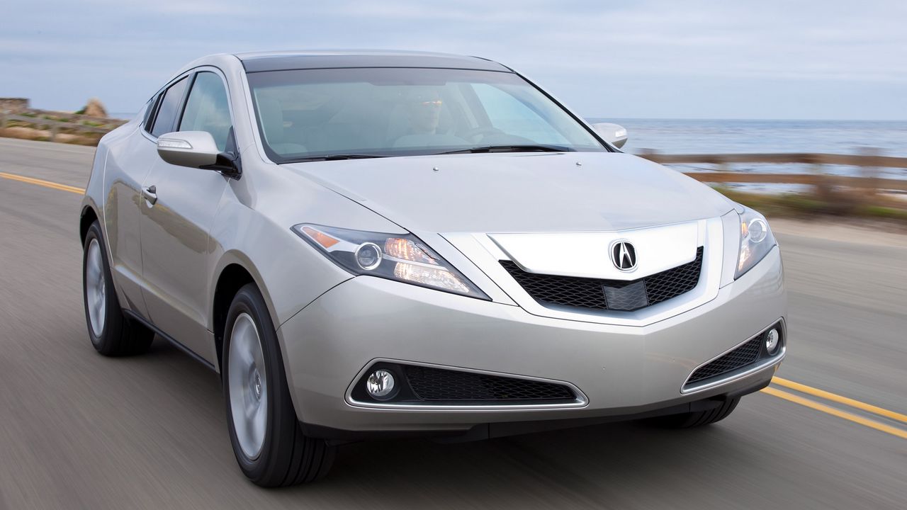 Wallpaper acura, zdx, 2009, silver metallic, front view, style, cars, speed, sea, asphalt