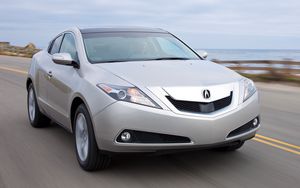 Preview wallpaper acura, zdx, 2009, silver metallic, front view, style, cars, speed, sea, asphalt