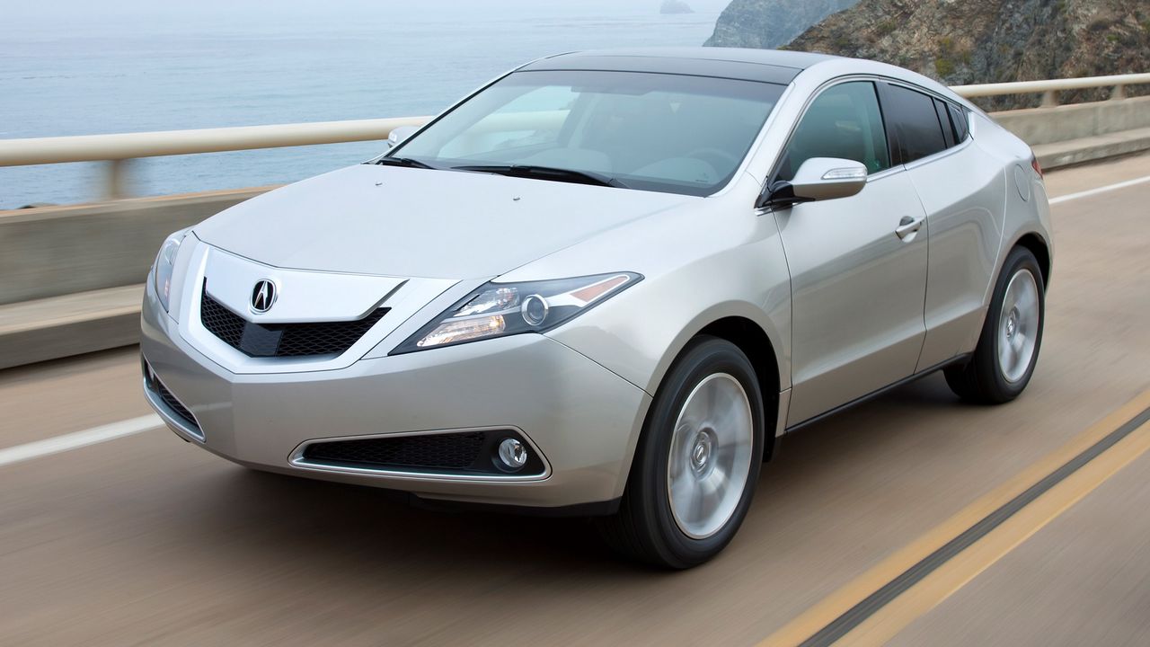 Wallpaper acura, zdx, 2009, silver metallic, front view, style, cars, speed, sea, mountains