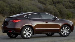 Preview wallpaper acura, zdx, 2009, brown, side view, style, cars, shrubs, asphalt
