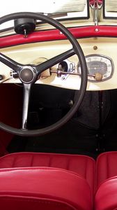 Preview wallpaper adler, 1935, red, salon, interior, steering wheel, retro