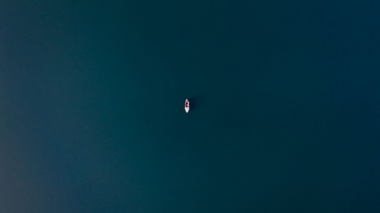 Wallpaper aerial view, boat, water