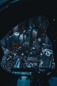 Preview wallpaper aerial view, night city, feet, review, new york, united states