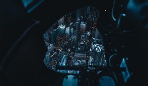 Preview wallpaper aerial view, night city, feet, review, new york, united states