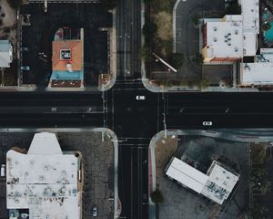 Preview wallpaper aerial view, streets, houses, cars