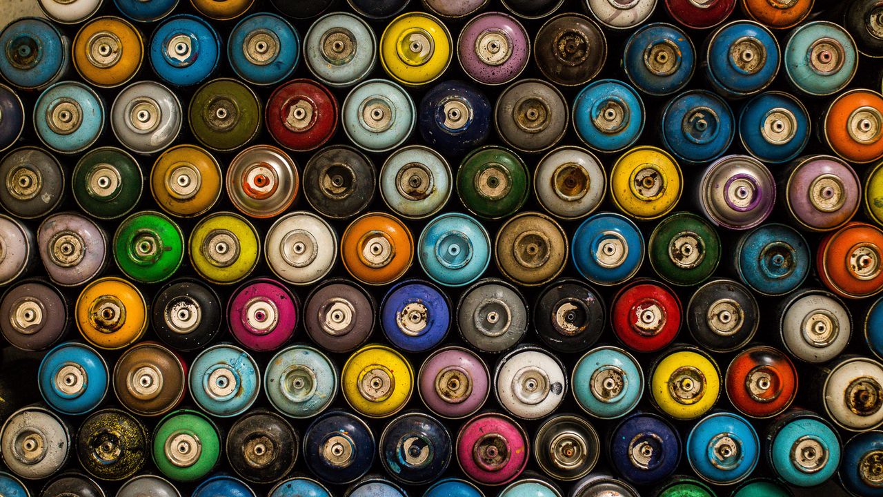 Wallpaper aerosol paint, cylinders, paint