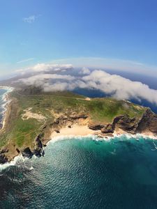 Preview wallpaper africa, cape of good hope, island height, view, land, ocean