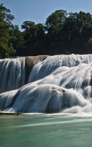 Preview wallpaper agua azul, blue water, mexico, waterfall