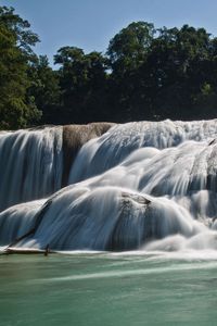 Preview wallpaper agua azul, blue water, mexico, waterfall