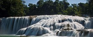 Preview wallpaper agua azul, blue water, mexico, waterfall