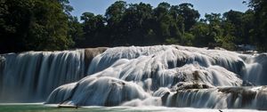 Preview wallpaper agua azul, blue water, mexico, waterfall