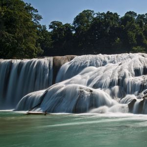 Preview wallpaper agua azul, blue water, mexico, waterfall