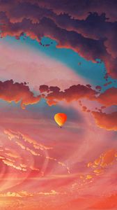 Preview wallpaper air balloon, aerostat, art, clouds, sky, flight