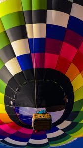 Preview wallpaper air balloon, basket, bottom view, bright