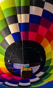 Preview wallpaper air balloon, basket, bottom view, bright