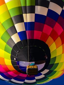 Preview wallpaper air balloon, basket, bottom view, bright